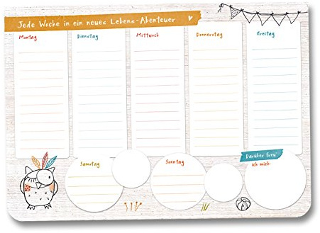 Wochenplaner A5 Block - Planer - Wochenplaner Todo-Block EULE INDIANER gelb - Weekly Planner