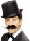 Smiffy'S 11925 Bigote De Investigador De Cuentos De La Antigua Inglaterra, Tupido, Autoadhesivo, Negro, Tamaño Único