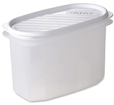 Tatay Tupper Hermético 1,2L Top Flex | Tapa a Presión | Recipientes Herméticos Para Alimentos | Apto Microondas, Lavavajillas, Nevera, Congelador | Plástico Libre de BPA | 18,4x9,7x12,2 cm, Blanco