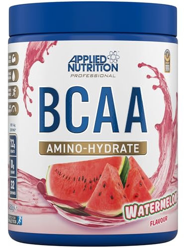 Applied Nutrition BCAA Branched Chain Amino Acids Supplement with Vitamin B6, Replenish Electrolytes, Workout and Recovery Powdered Energy Drink, Watermelon, 450 g