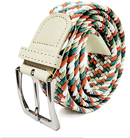 Glamexx24 Elastischer Gürtel Stoffgürtel Stretchgürtel: Unisex Geflochtener Dehnbarer Gürtel für Damen und Herren, Breite 3.5cm Länge 90cm bis 120cm