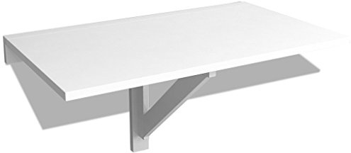 Festnight Wandklapptisch Wandtisch Klapptisch Wandmontierter Tisch Holztisch 100 x 60 cm Max. Tragfähigkeit 120 kg Weiß