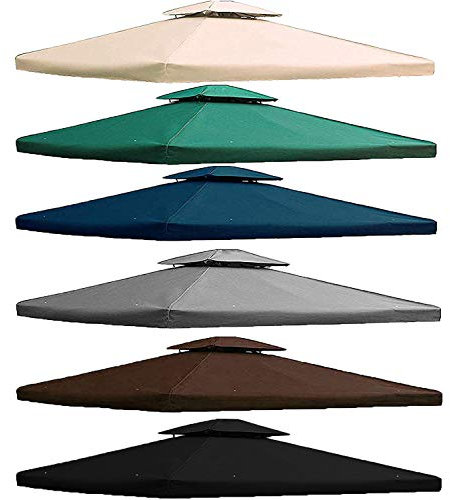 freigarten.de Toit de rechange pour pavillon de jardin 3 x 4 m Étanche Matériau : panama en PVC, souple, 370 g/m², ultra résistant, modèle 5 (marron)