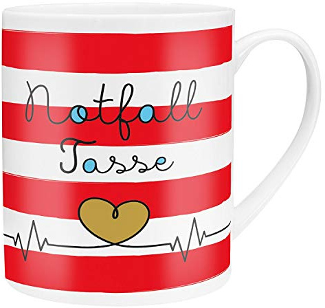 GRUSS & CO 46647 Tasse, Porzellen, Weiß Rot