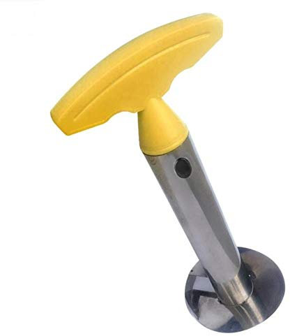 Miwaimao Eplucheur，1 Pc en Acier Inoxydable Facile À Utiliser Éplucheur D'Ananas Accessoires Trancheurs D'Ananas Coupe-Couteau À Fruits Carotteuse Trancheuse Outils De Cuisine, Poignée Jaune