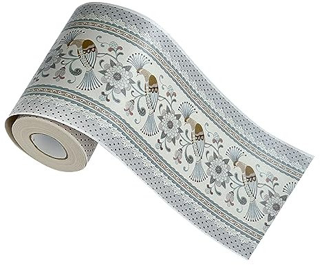 Bordure de papier peint Frise Murale Adhesive Bordure Papier Peint Frise Autocollante pour Cuisine Salle de Bains Chambre Décoration Murale Fleurs vintage 10cm X 1000cm