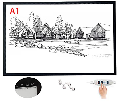 LED Leuchttisch , Licht Pad Stufenlos Dimmbare LED Leuchtplatte Ultradünn Lightpad Leuchtkasten Mit Speicherfunktion Zeichenbrett Ideal Malen Skizzierung Animation LED Drawing Light Box Board ,A1