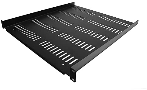 StarTech 1HE Belüftete Rack Ablage, 25kg, 50cm (SHELF-1U-20-FIXED-V) | Fachboden, Freitragend, Perforiert, 19 Zoll, Universal, Frontmontage, 55lb