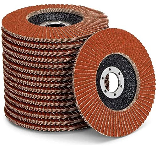 Goodway Lot de 10 disques à lamelles | Ø 125 mm x 22,23 mm | Grain 80 | Disques abrasifs de qualité supérieure pour acier inoxydable, métal et bois