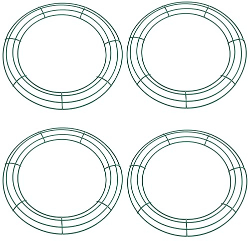 4 Pack Christmas Wire Wreath Rings 12 inch 14 inch Metal Wreath Frame - Large Round Wire Wreath Frame for Christmas Wreath Making Rings Base, Wedding Garland Ring, Garden Home Deco Supplies DIY Crafts