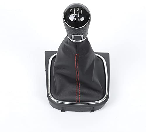 Aiuphing Couvercle de pommeau de vitesse 5 vitesses, couvercle de soufflet pommeaux de leviers de vitesse de remplacement pour VW Golf 5 6, diamètre d'alésage 110 mm
