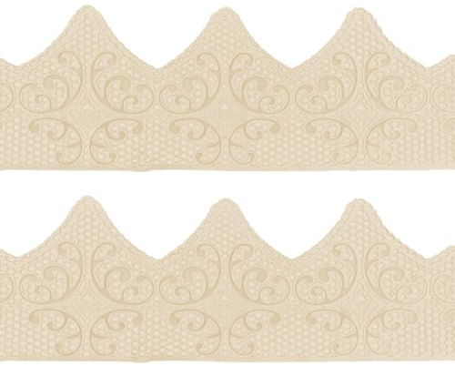 essbare Tortenspitze als filigrane Deko | 38x8cm fertige Zucker-Spitze | Spitzenrand 2 weiß | fertiges Icing zum Gebrauch | Sweet Lace perlweiß mit cremeweißem Ton | Cake Company