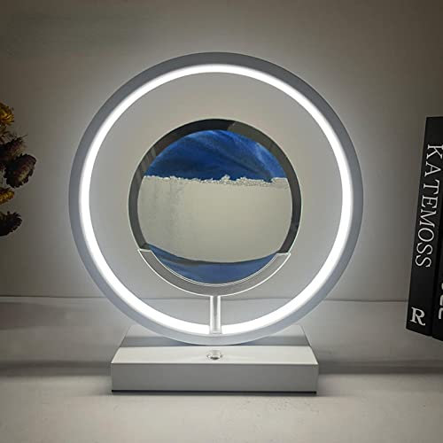 Veilleuse LED en forme de sablier avec cadre 3D en mouvement - Sable profond - Décoration de peinture sur sable