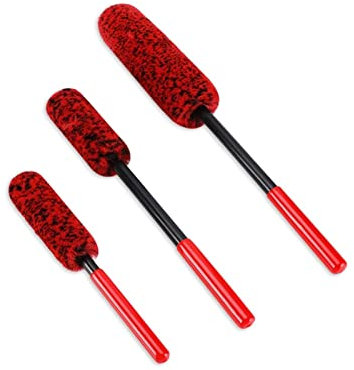 TMPTY Detail Brush for Automotive, High Efficient Power, Cleaning Scrub Brush Set for Auto Wheels, Pack of 3