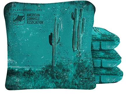 ACA Synergy Pro Professional Cornhole Bags Dual Sided Regulation 6x6 Set of 4 Texas Teal Longhorn