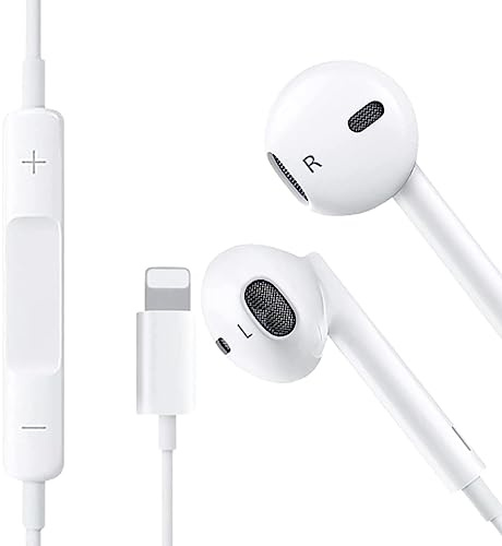 AZOX® Earphones For iPhones, Earbuds, Headphones, (Built-in Microphone & Volume Control) Noise Canceling Earphones Compatible with iPhone 14/13/12/11/XR/XS/X/8/7