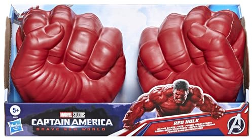 Marvel Avengers Captain America: Brave New World Red Hulk Gamma-Schmetterfäuste, Spielzeugfäuste für Kinder ab 5 Jahren, interaktives Spielzeug als Teil deines Kostüms