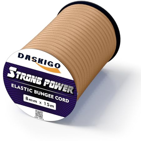 Corde élastique anti-chocs, 8 mm x 15 m, kaki
