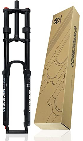 ZCXBHD DH Mountainbike Federgabel 26/27.5/29'' MTB-Luftgabel Federweg 160mm 1-1/8 Gerade Doppelkronen-Gabel Manuelles Lockout QR 9MM (Color : with Damping, Size : 29in)