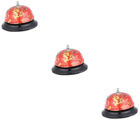 Ciieeo 3stücke Serviceglocke Mit Blumenmuster Tragbare Empfangsglocke Für Restaurant Und Bar Für Hotelrezeption Küche Und Mehr Leichte Handhabung Und Langlebiges Material Auffälliges