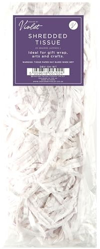 Partisan Products White Shredded Tissue Paper 25G For Christmas Hampers Valentines Easter Basket Gift Bags Party Decoration