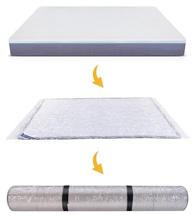 WORKKOOL Borsa per materasso sottovuoto da trasloco, sacchetto sigillato sottovuoto per materassi, tasca in schiuma con cerniera (per materasso 140/150/160X200cm)