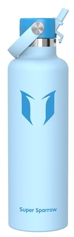 Sparrow Borraccia Termica 500ml/750ml/1L/1.2L FlipFlow Bottiglia Cannuccia | Acciaio Inox Borracce Termiche, Antiperdita, Calda, Fredda, Senza BPA, Lavastoviglie, Palestra, Scuola, Fitness, Gym, Viaggio