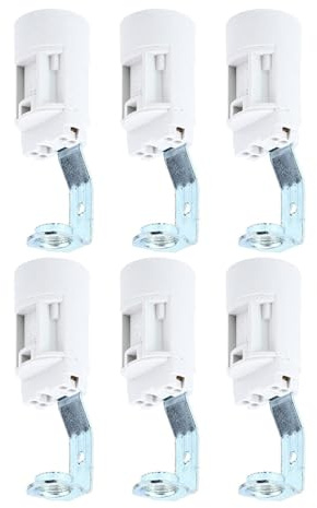 Douille de Candélabre E14 Blanche, Lot de 6 Pièces pour Réparation | Douille Ampoule E14, Adaptateur Lampe, Lampe Douille Bougie, Douille Suppt, Remplacement de Douille de Candélabre