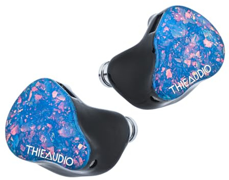 Linsoul THIEAUDIO Hype 4 2DD+4BA - Auriculares in-ear con equilibrio tonal, controlador Sonion, cable OCC IEM desmontable de 2 pines plateado (Hype 4, azul)