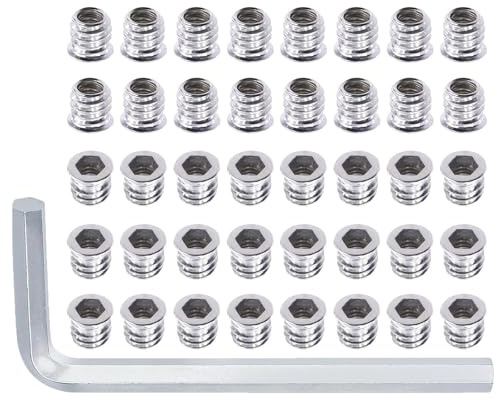 Navasen 40 tuercas atornillables M6, manguito roscado M6 x 13 mm, tuerca atornillable con borde de cubierta, inserto de rosca hexagonal hexagonal de acero galvanizado