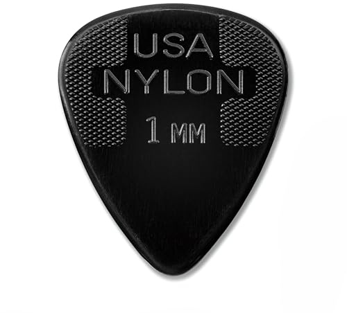 DUNLOP Nylon Standard 1 mm schwarz, Packung mit 24 Plektren (44F100)