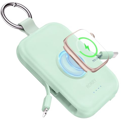 RORRY Power Bank - Batería Externa para iPhone 17/16/15/14/13/12, Apple Watch Ultra/11/10/9/8/7/6/SE, 5000 mAh