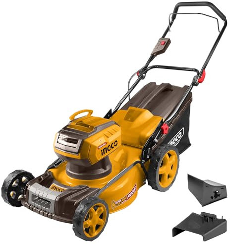 INGCO 40V Cordless Lawn Mower (Body Only) Brushless Motor, 46cm Cutting Width, 60L Collection Bag, 8 Depth Settings LMLI20185