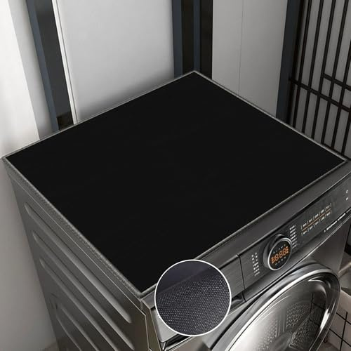 Highdi Housse de Protection pour Machine à Laver Top, Ferreux Coussin de Machine à Laver Antidérapant Housse de Machine à Laver pour Machine à Laver Ou Sèche-Linge (Noir,80x80cm)