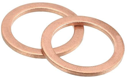 sourcing map 50 rondelle piatte M18, in rame, 18 mm ID x 24 mm OD x 1,5 mm di spessore per viti a bullone, riparazione di fabbriche, cucine, negozi e costruzioni all'aperto, rosso