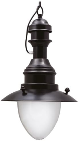 Hängelampe außen Messing massiv Glas H: max. 90 cm rund Ø 20 cm IP43 Schwarz E27 Maritim Pendelleuchte Veranda Außenleuchte Terrasse