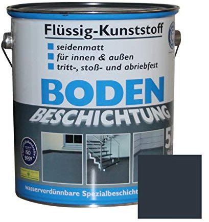Dynamic24 Plastica, 5 l, rivestimento per pavimenti, 50 m², vernice per calcestruzzo, rivestimento per pavimenti, per interni ed esterni, colore grigio scuro