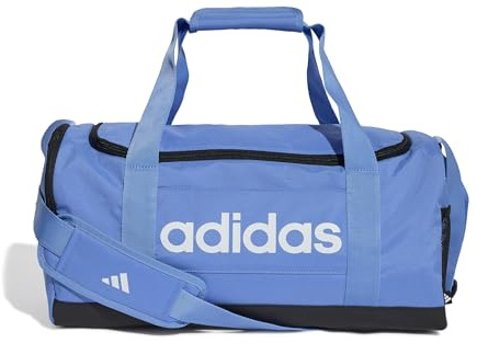 adidas Unisex - Adulto Essentials Linear Duffel Bag, blue fusion/black/white, S