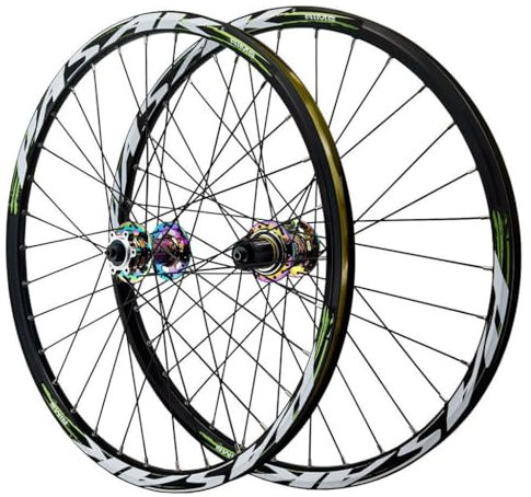 LPYDWZ Fahrrad Laufradsatz 26 Zoll, Aluminiumlegierung MTB Fahrrad Schnellspanner Radnabe Felge 27,5 29 Zoll Scheibenbremse 32 Speichen for HG/MS/XD Flower Drum 7-12 Geschwindigkeit(HG HUB,27.5 INCH)