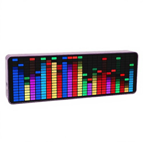 Audio Spectrum Analyzer, 384 LED 1624RGB Colorful LED Music Spectrum Electronic Clock Voice Controlled Rhythm Light Digital Graphic Equalizer Home Stereo Equalizer for Musicians