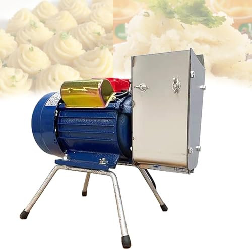 VFMVOYNZ Schiacciapatate Elettrico, 750 W, Albero di macinazione e Ingranaggi in Acciaio Inossidabile, Potenza di Uscita 20-30 kg/h e Risparmio di Tempo, per Aglio, pomodori, Frutta