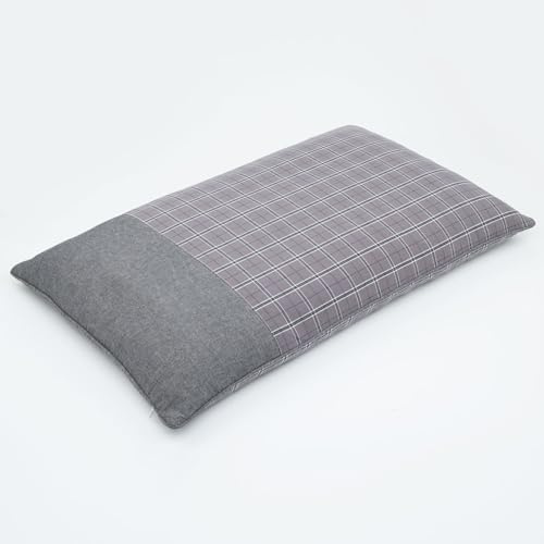 EDMILE Buckwheat Hull Neck Pillow for Sleeping, Adjustable Height and Firmness Pillow, Washable Cover, Cervical Firm Neck Support for Cool Sleep, 24x14 Inch, Grey