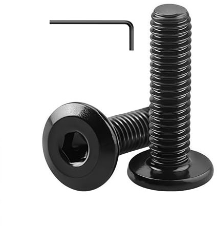 WZHUIDA 20 Stück M6 x 30 mm Schrauben, Edelstahl Innensechskant Flachkopfschrauben mit Vollgewinde, Schwarz Oxidiert, Möbelverbindungsschrauben mit Schraubenschlüssel