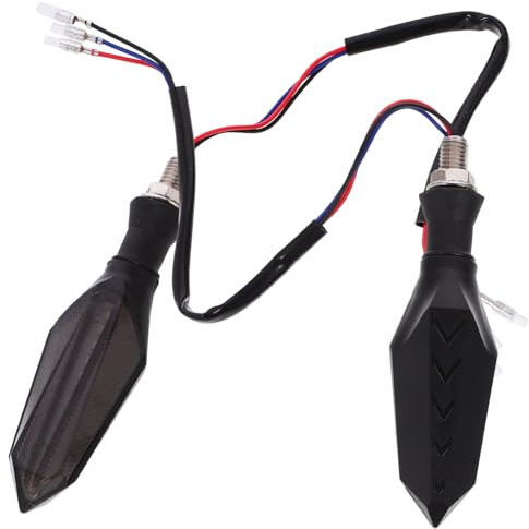 VALICLUD Intermitentes LED para Motocicleta 2 Piezas Negro Plástico