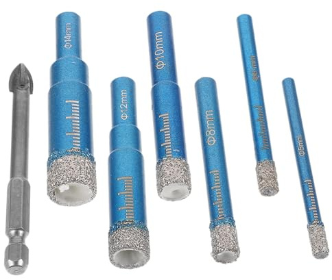 BAZEITFLOW Punte Diamantate Per Forare Piastrelle in Porcellana Resistente Con Punte Crociate Per Lavori Di Precisione Su Marmo Vetro e Superfici Dure