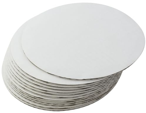 25 taglieri per torte bianche, rotondi, 25,2 cm, 12, rotondi, base rotonda, per alimenti, in cartone, ideale per torte e dessert (sottile, ma più forte)