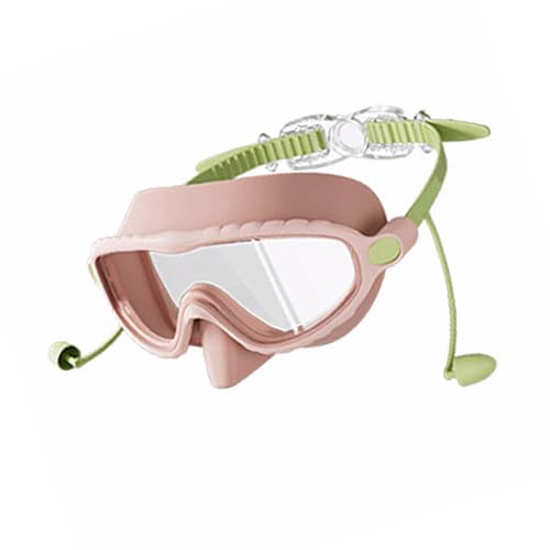 Snorvixre Occhialini da nuoto per bambini con tappi per le orecchie per bambini dai 3 ai 16 anni, ampia visibilità nuoto, resistente alle rane d'acqua, maschera da snorkeling per bambini con clip