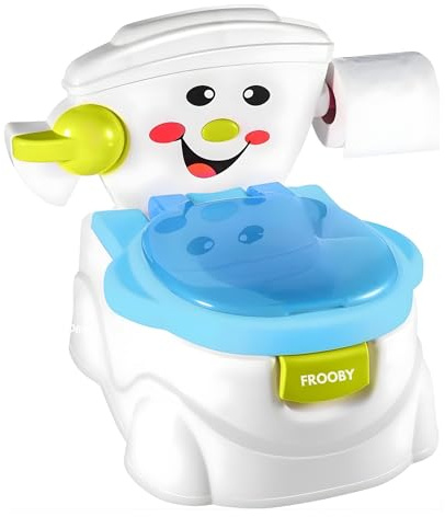 2 in 1 Kids Potty Baby Training Toilet Seat, Baby Potty Training Chair, Splash Guard Toddler Training Potty Seat Removable Bowl, Paper Holder Portable Safety Urinal Pot 6 Months to 5 Years Kids (BLUE)