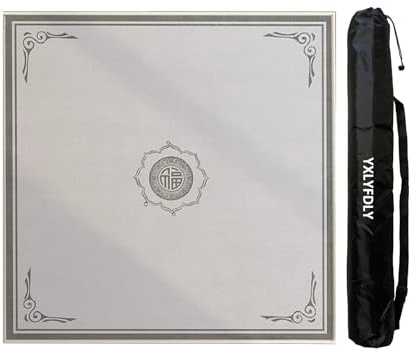 YXLYFDLY Tapete Mahjong de estilo chino antideslizante y reducción de ruido, mantel de Mahjong con respaldo de goma, tapete de juego grande para póquer, cartas, juegos de azulejos (75 cm)