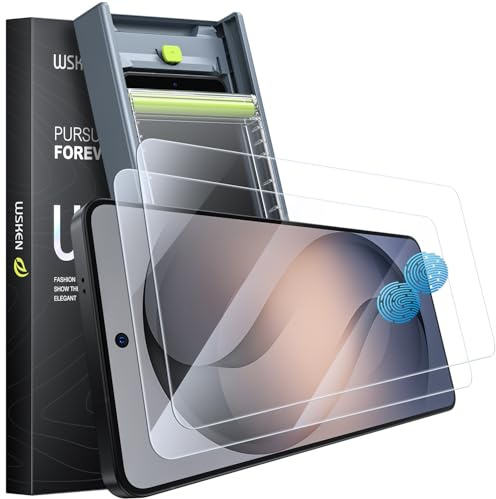 WSKEN för Samsung Galaxy S26 Ultra för pansarglas – [Fingeravtryckskompatibel][Automatisk dammborttagning] osynligt helskärm 9H+ militärt säkerhetsglas skärmskydd, anti-fingeravtryck, bubbelfritt